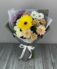 Букет цветов из:  Розы, Герберы и Хризантемы в Чекмагуше