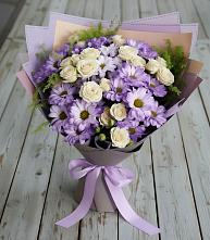 Букет цветов из:  Хризантемы и Розы #REPLACE_PRED# Чекмагуше